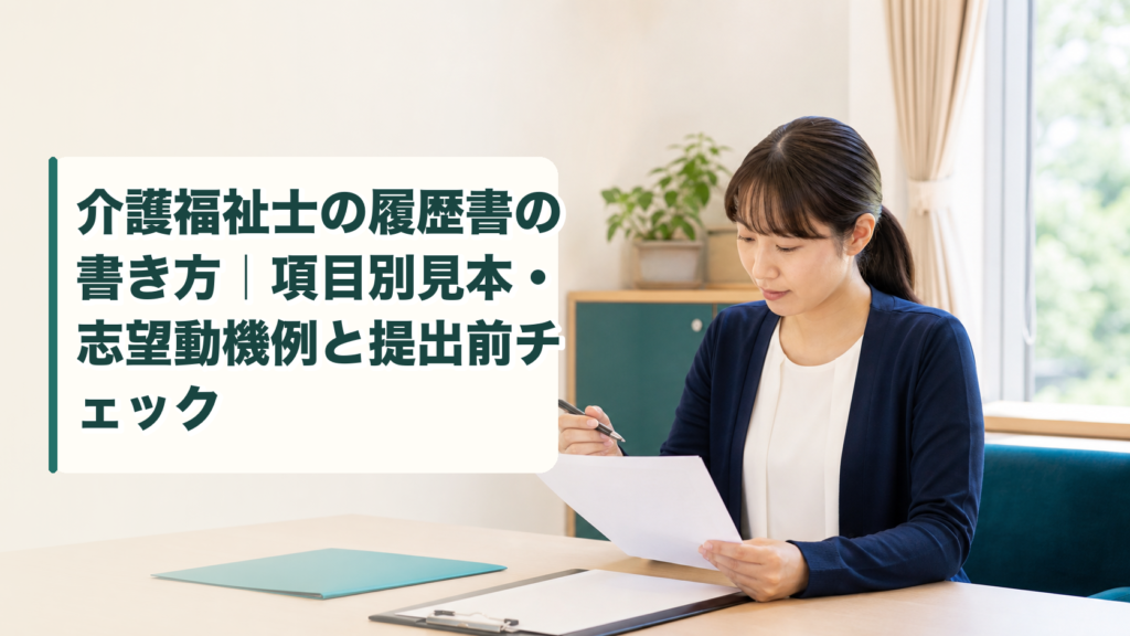 介護福祉士の履歴書の書き方｜項目別見本・志望動機例と提出前チェック