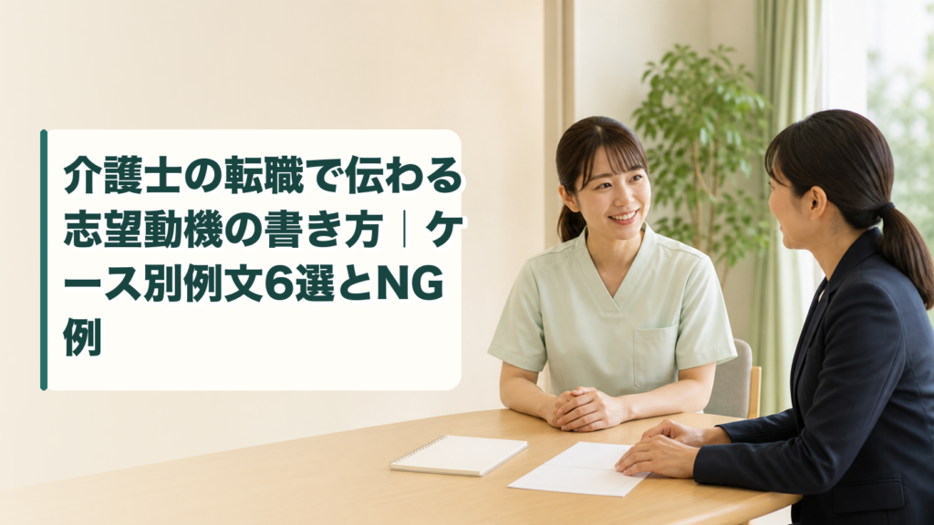 介護士の転職で伝わる志望動機の書き方｜ケース別例文6選とNG例