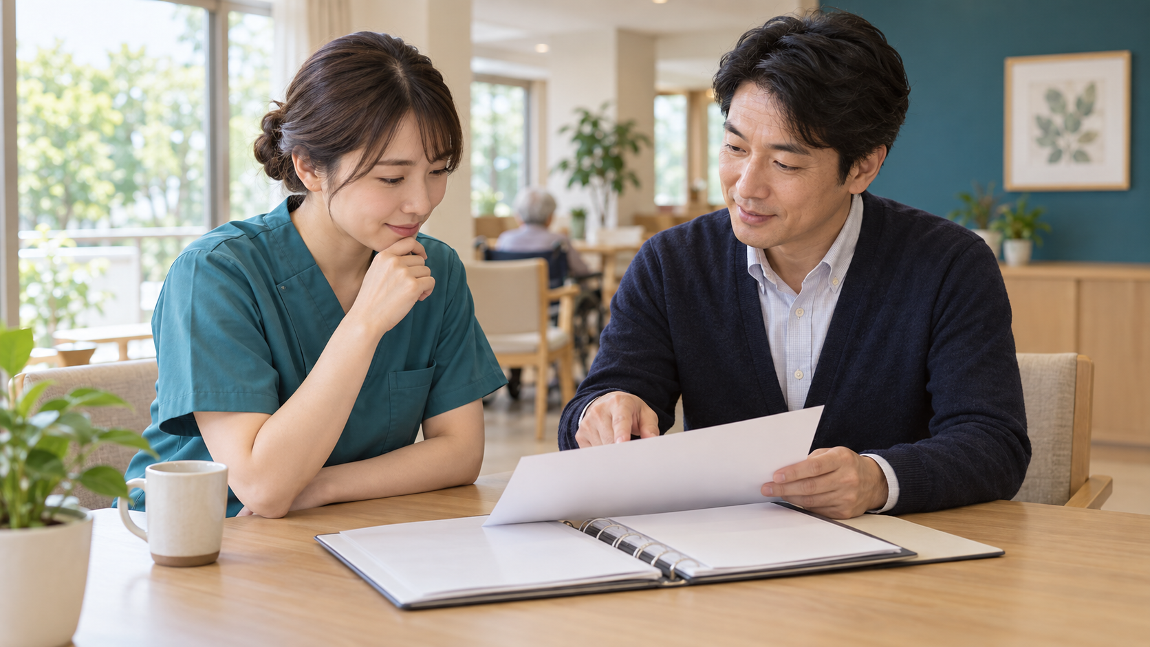 現在の職場で給与制度について相談する介護職