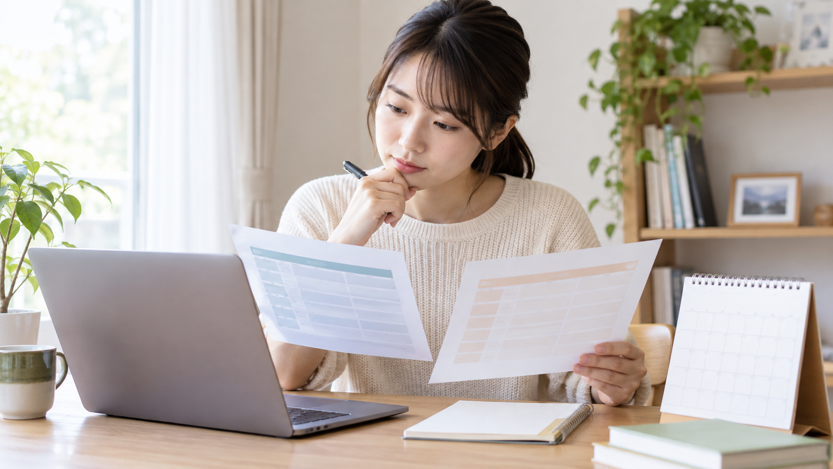 研修の日程を比較する求職者