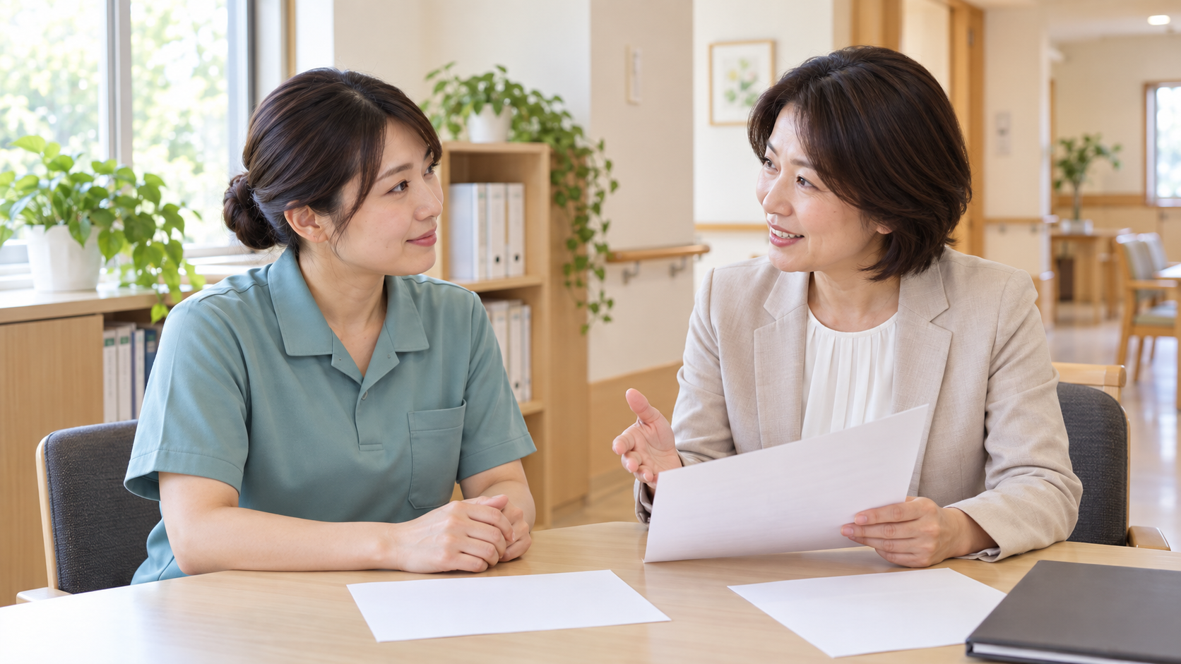 現職での担当変更を上司に相談する介護職