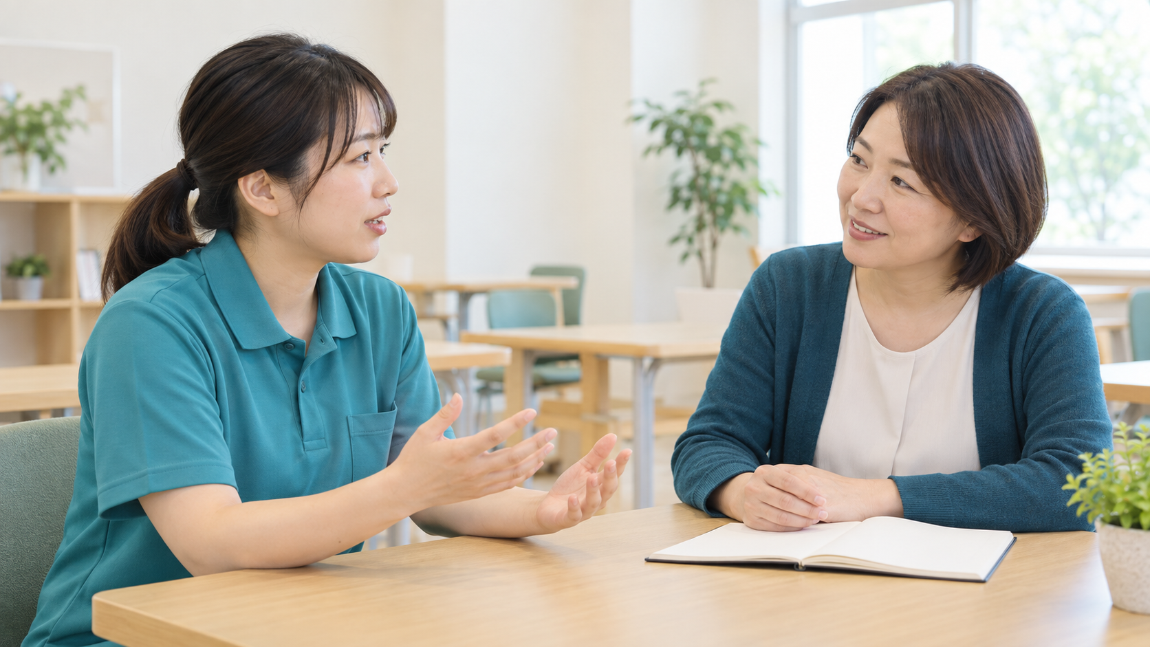 対策講座について質問する介護職