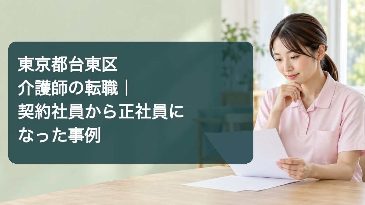 契約社員から特別養護老人ホームの正社員へ転職する介護職員のイメージ画像